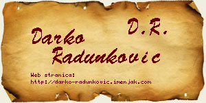 Darko Radunković vizit kartica